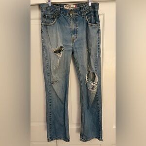 Levis Men's Distressed Blue Jeans